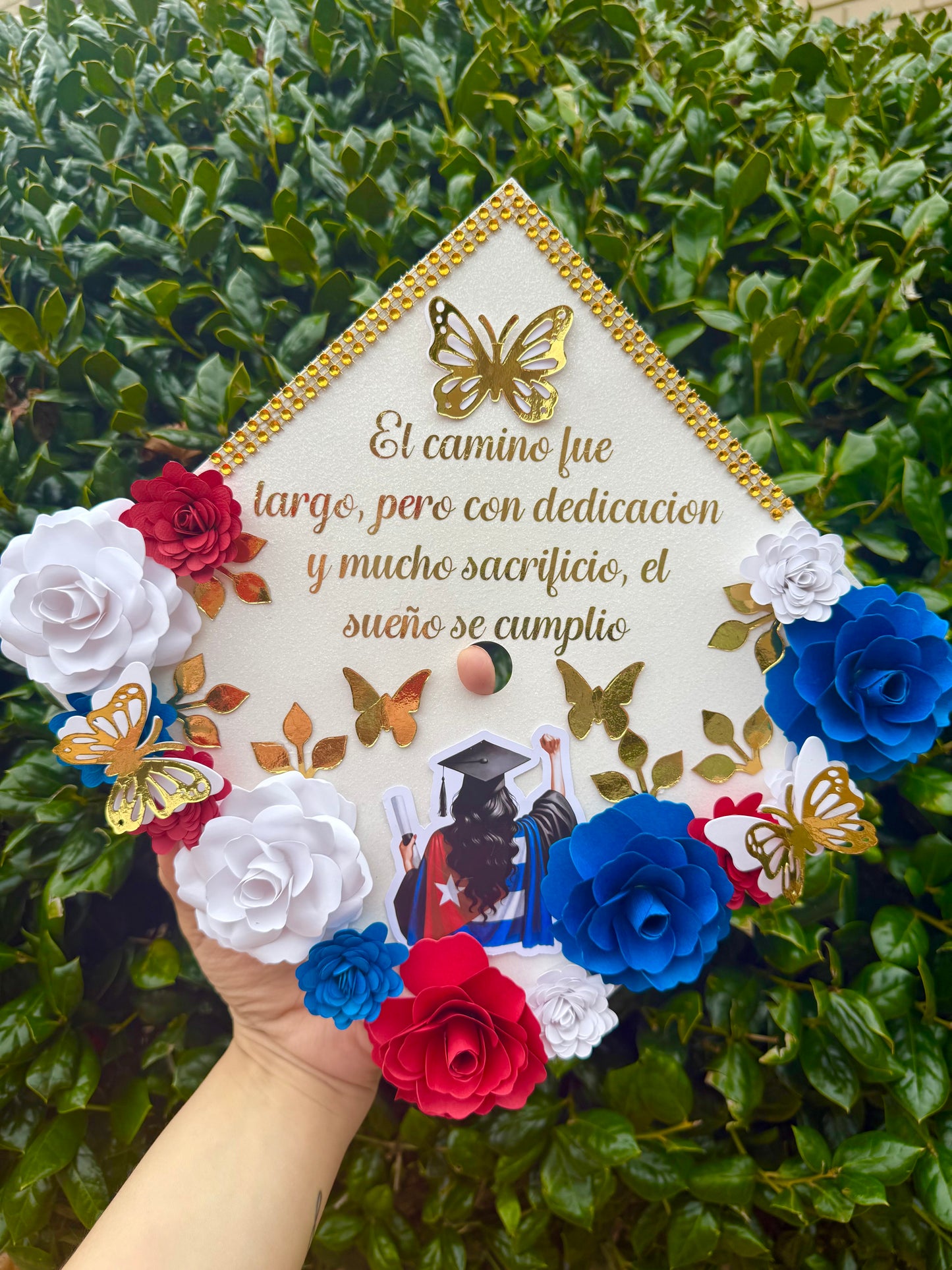 El Camino Graduation Topper Cuban Flag