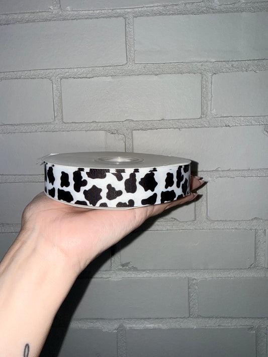 Cow Print Grosgrain