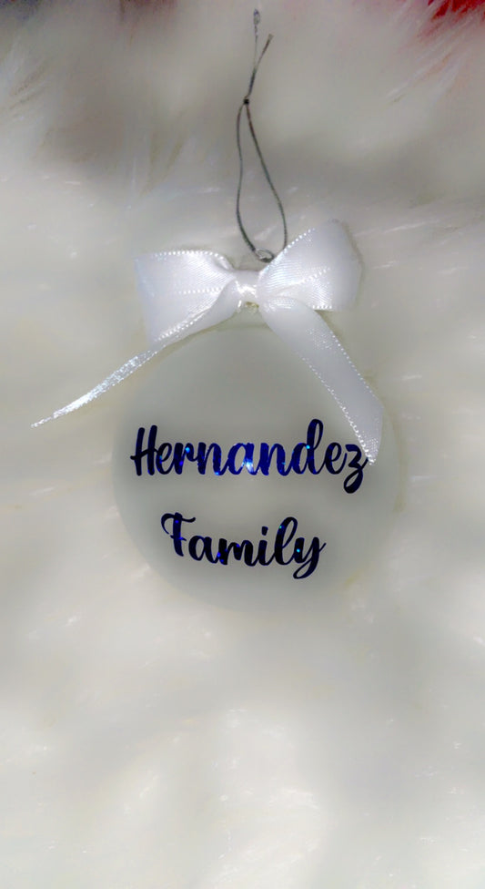 Personalized white ornament